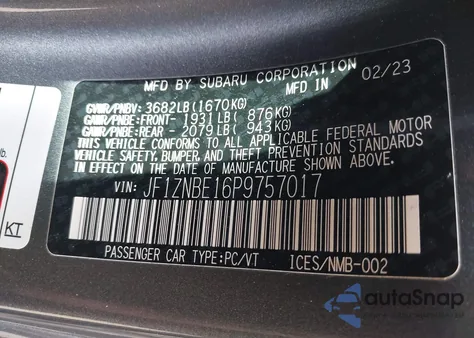 2023 Toyota Gr86 Premium из США, поврежденный, VIN JF1ZNBE16P9757017